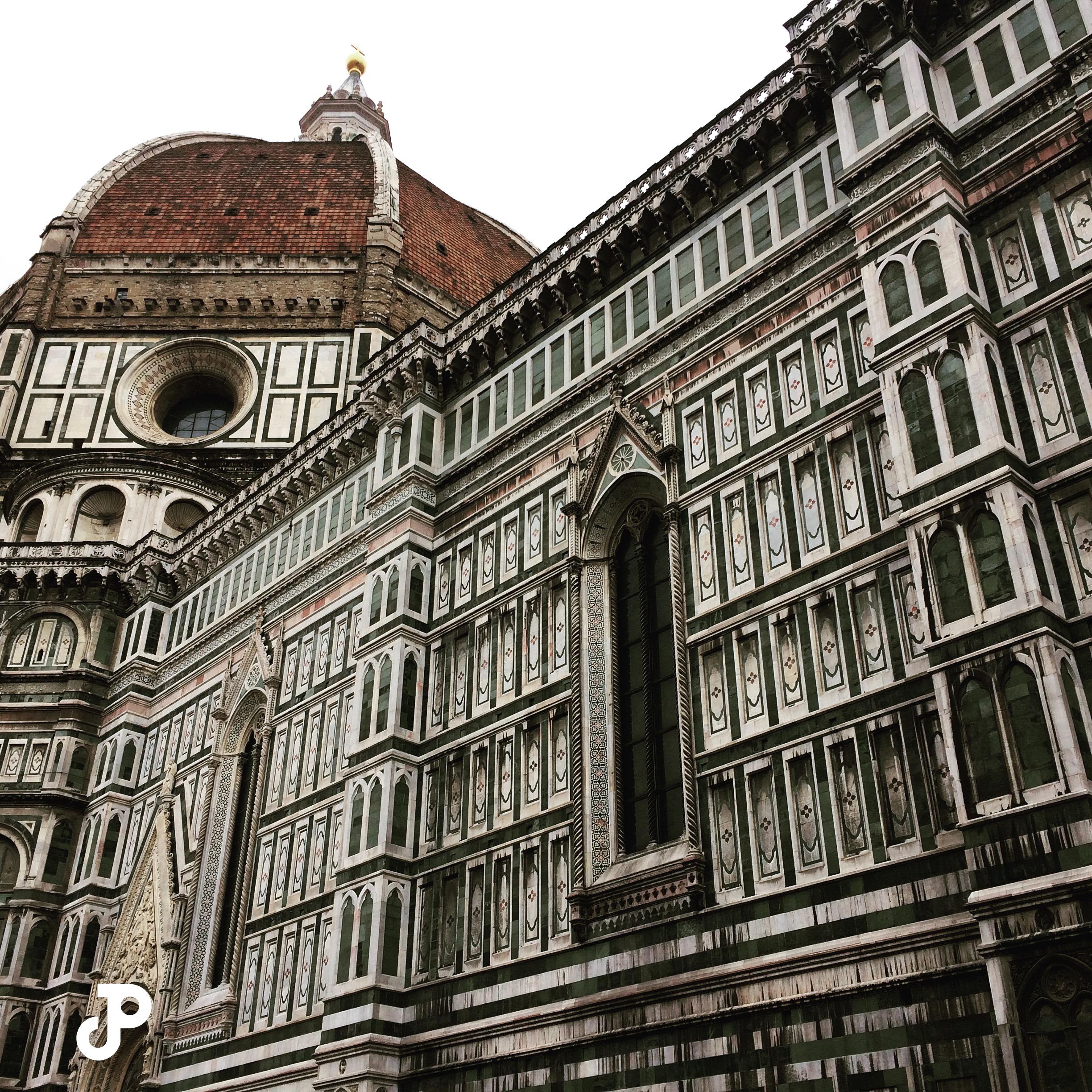 a close-up view of the Duomo in Florence