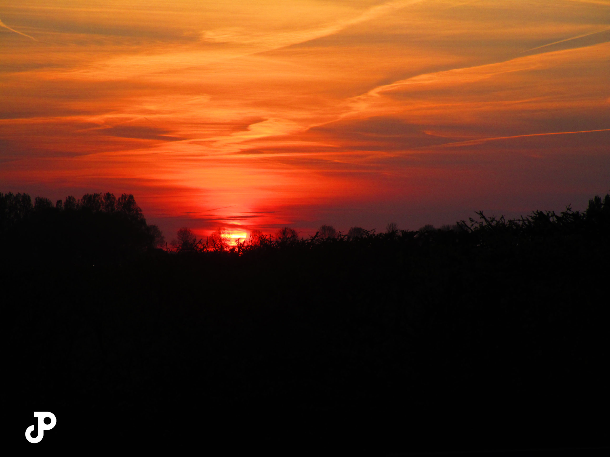 a vibrant orange sunset