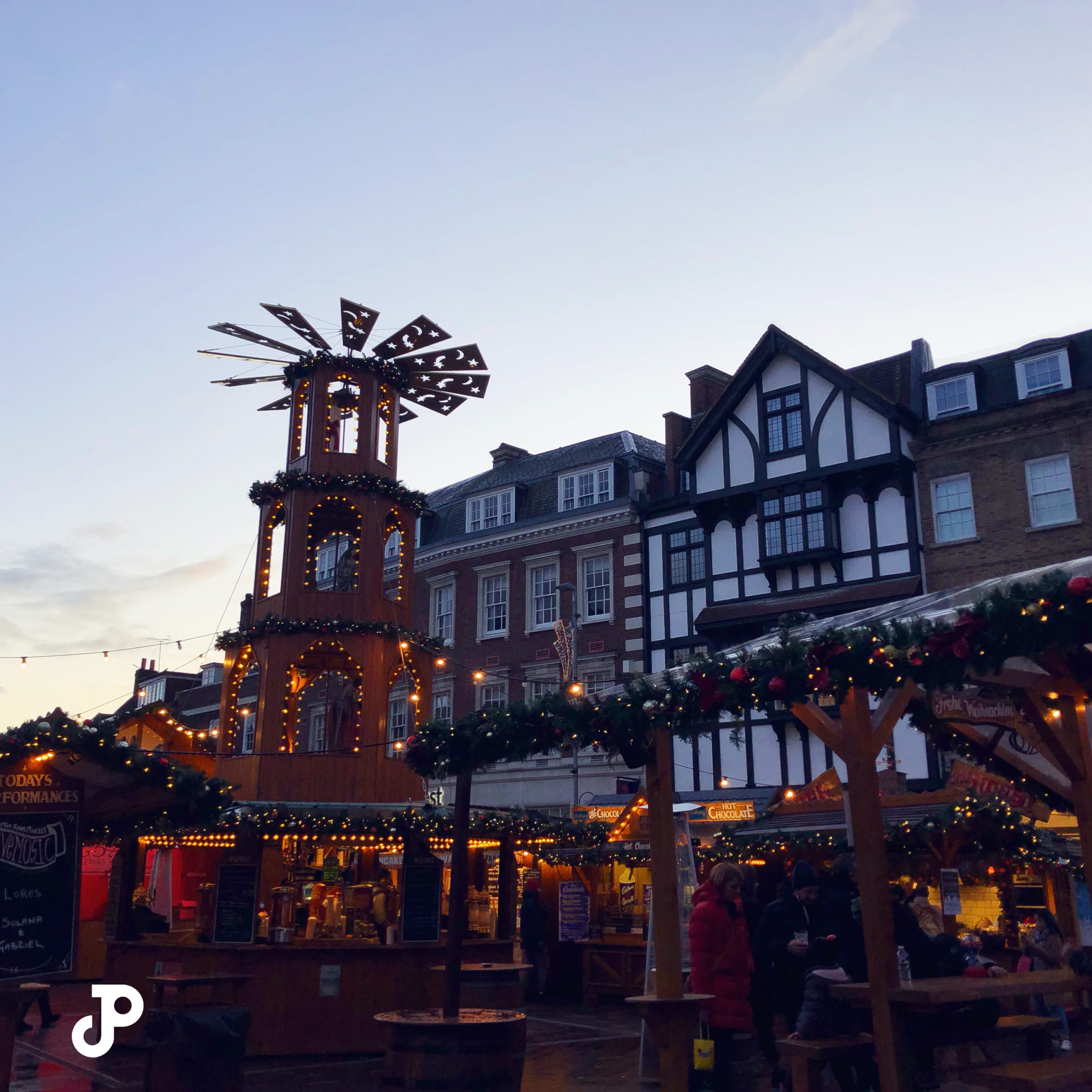 a Christmas market in Kingston Upon Thames, London