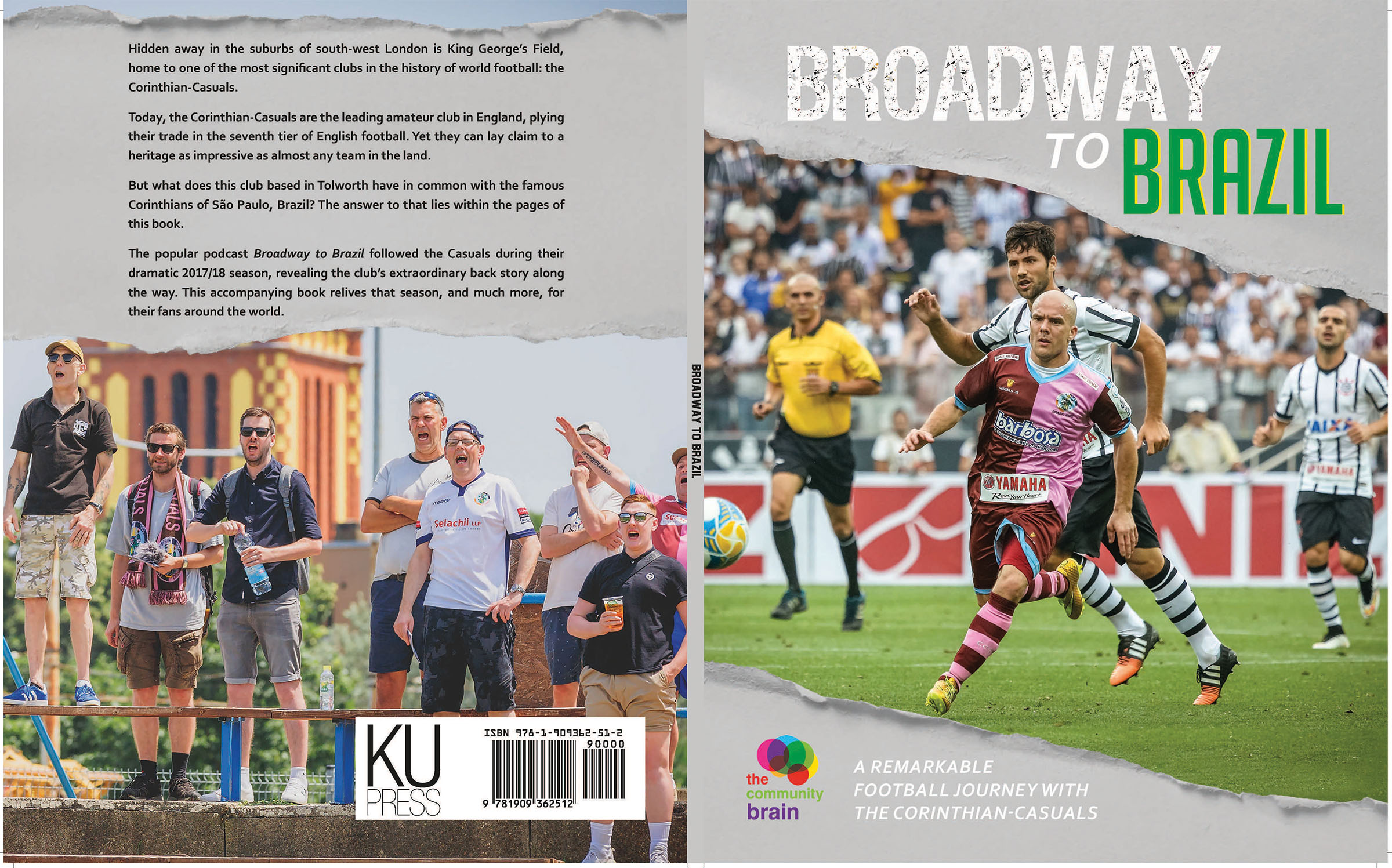 Broadway to Brazil cover spread, showing the front and back covers of the book